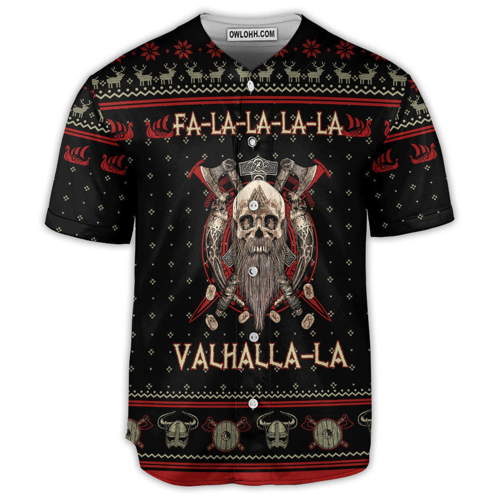 Viking Valhalla Black And Red Fa La La - Baseball Jersey  - Chic Loom