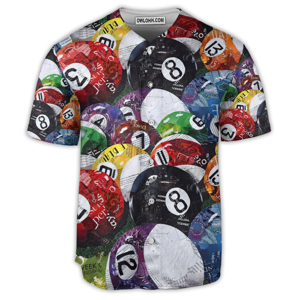 Billiard Balls Playing Pool - Baseball Jersey  - Chic Loom