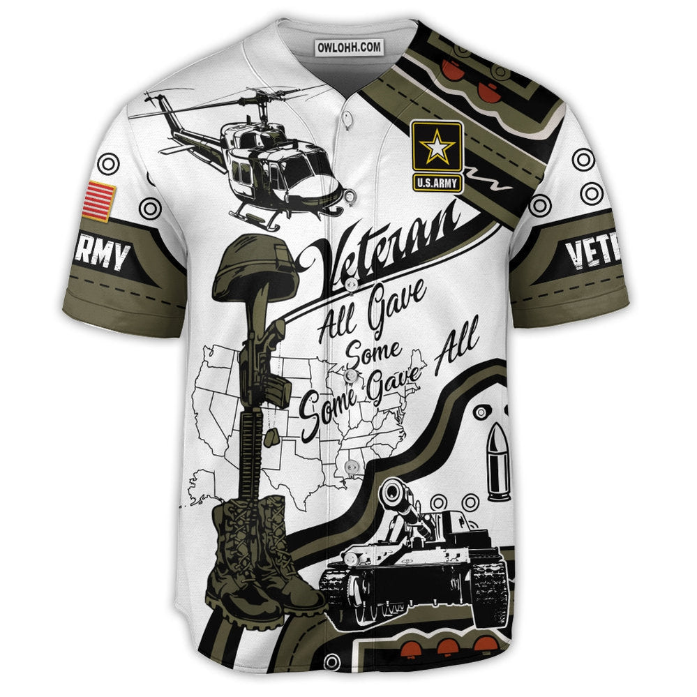 Veteran Us Army Some Gave All With Blue Style - Baseball Jersey  - Chic Loom