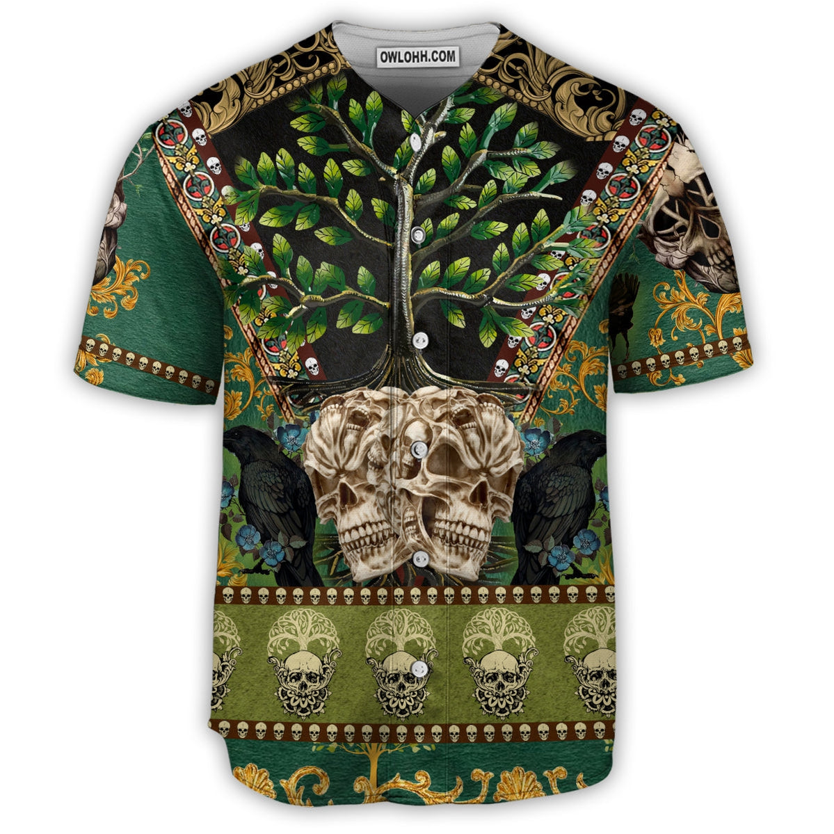 Skull Trees Pattern Cool - Baseball Jersey - Chic Loom