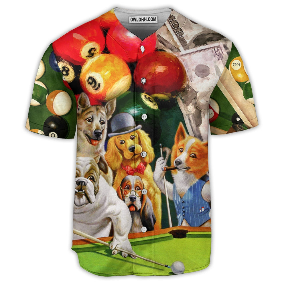 Billiard Funny Dog Many Money - Baseball Jersey  - Chic Loom