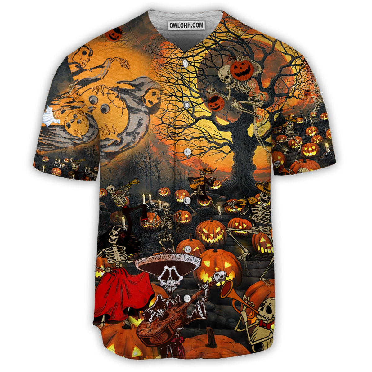 Skull Halloween Darkness - Baseball Jersey - Chic Loom
