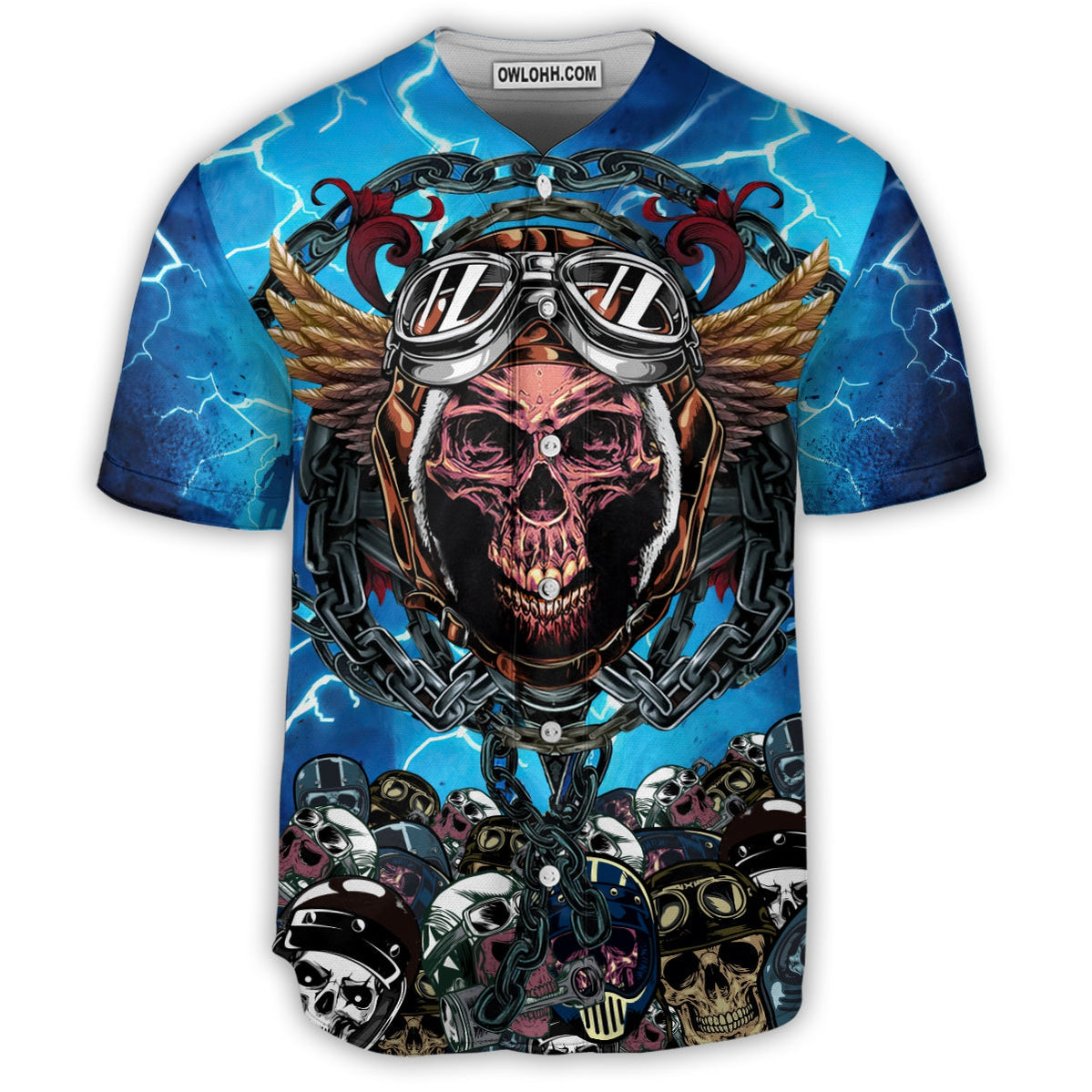 Skull And Helmet Style - Baseball Jersey - Chic Loom