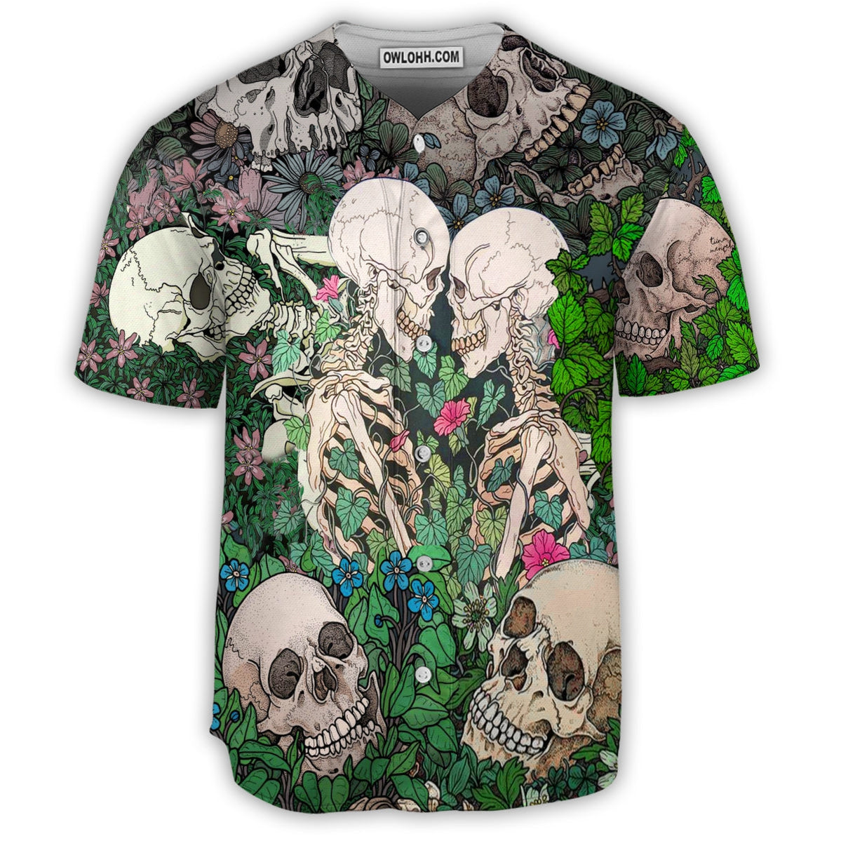 Skull Couple Kiss - Baseball Jersey - Chic Loom