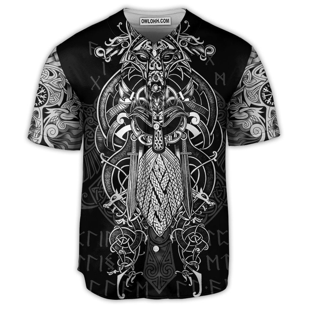 Viking Warrior Blood Pattern - Baseball Jersey  - Chic Loom