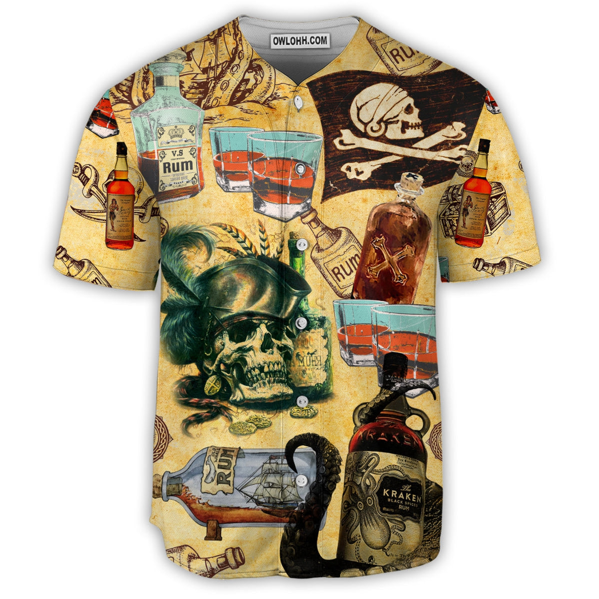 Skull Wine And Skull My Life - Baseball Jersey - Chic Loom