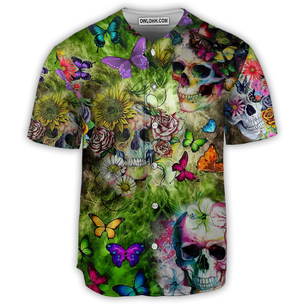 Skull Love Butterfly - Baseball Jersey - Chic Loom