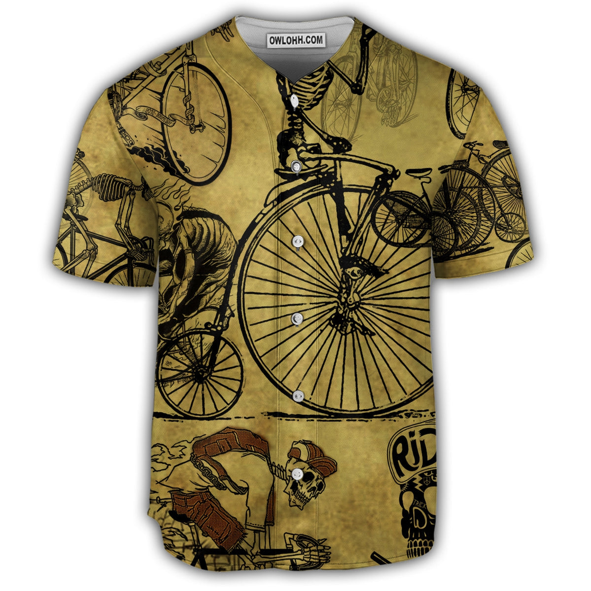 Skull Biker Born To Ride Ride To Live - Baseball Jersey - Chic Loom