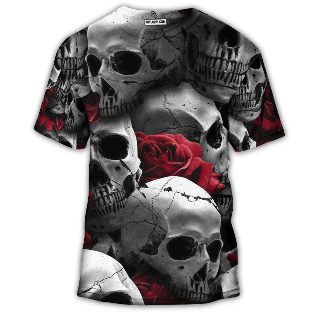 Skull Death Love Rose - 3D T-shirt - Chic Loom