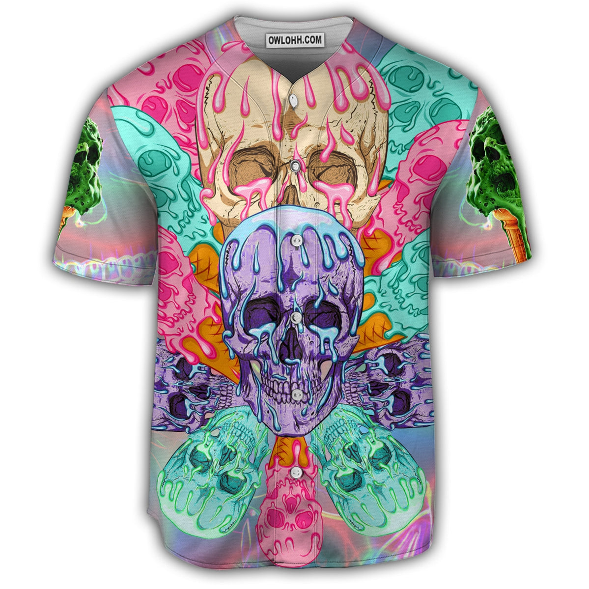 Skull Ice Cream Cooling - Baseball Jersey - Chic Loom