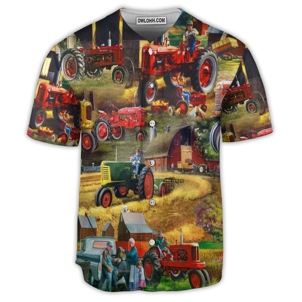 Tractor Just One More Tractor I Promise Just One - Baseball Jersey  - Chic Loom