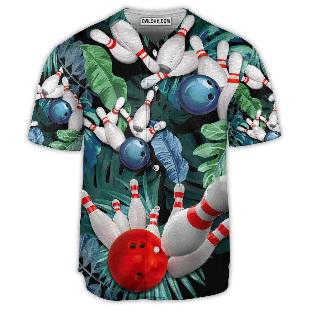 Bowling Tropical Leaf I'm So Happy - Baseball Jersey  - Chic Loom