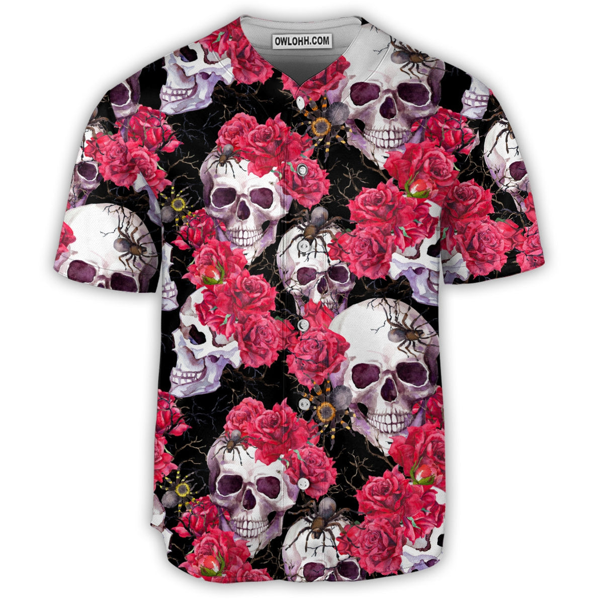 Skull And Rose - Baseball Jersey - Chic Loom