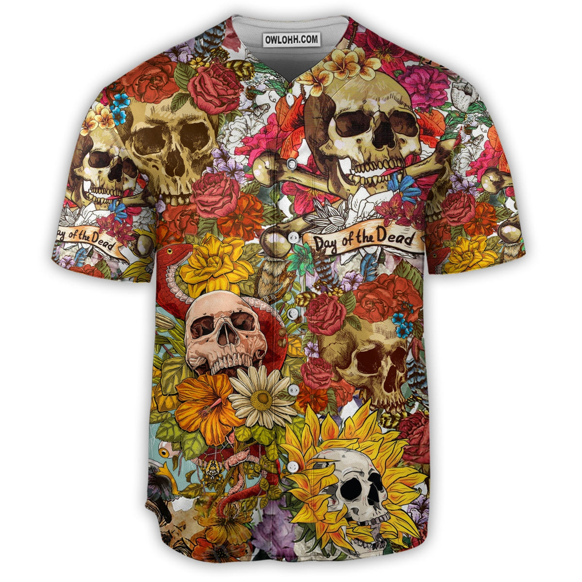 Sugar Skull Sugar Day Of The Dead - Baseball Jersey - Chic Loom