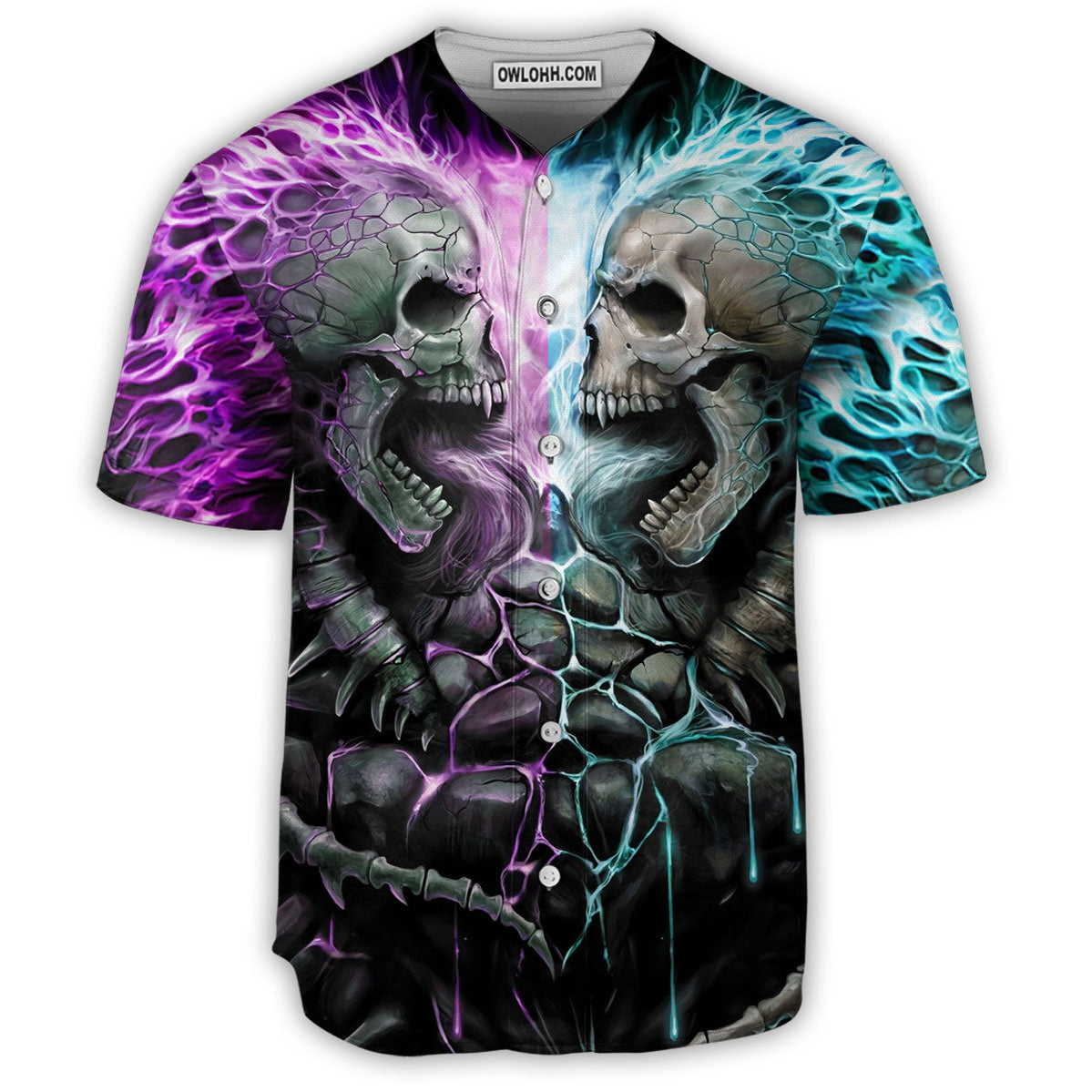 Skull Flaming Skull Style - Baseball Jersey - Chic Loom