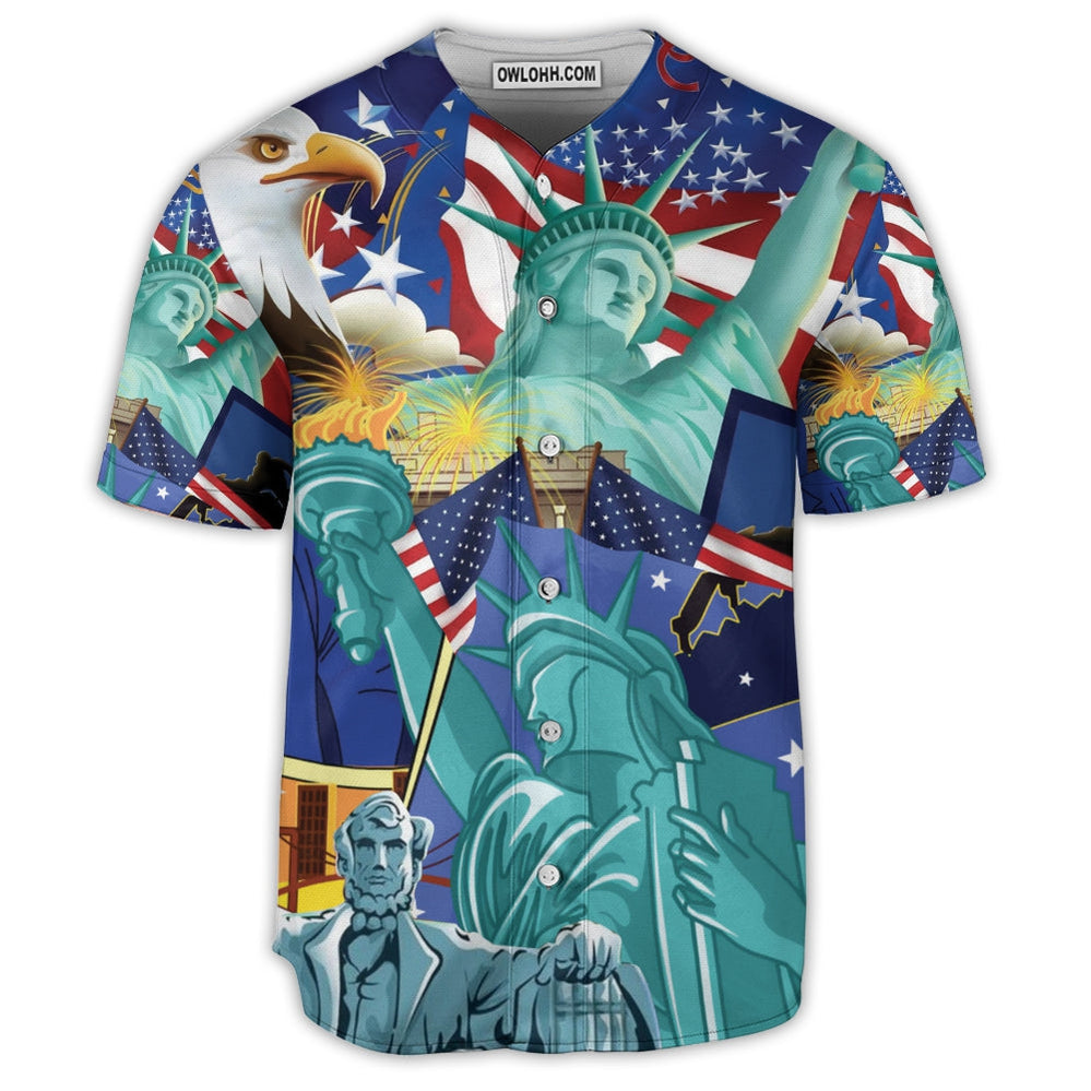 America Patriotism Is Voluntary - Baseball Jersey  - Chic Loom
