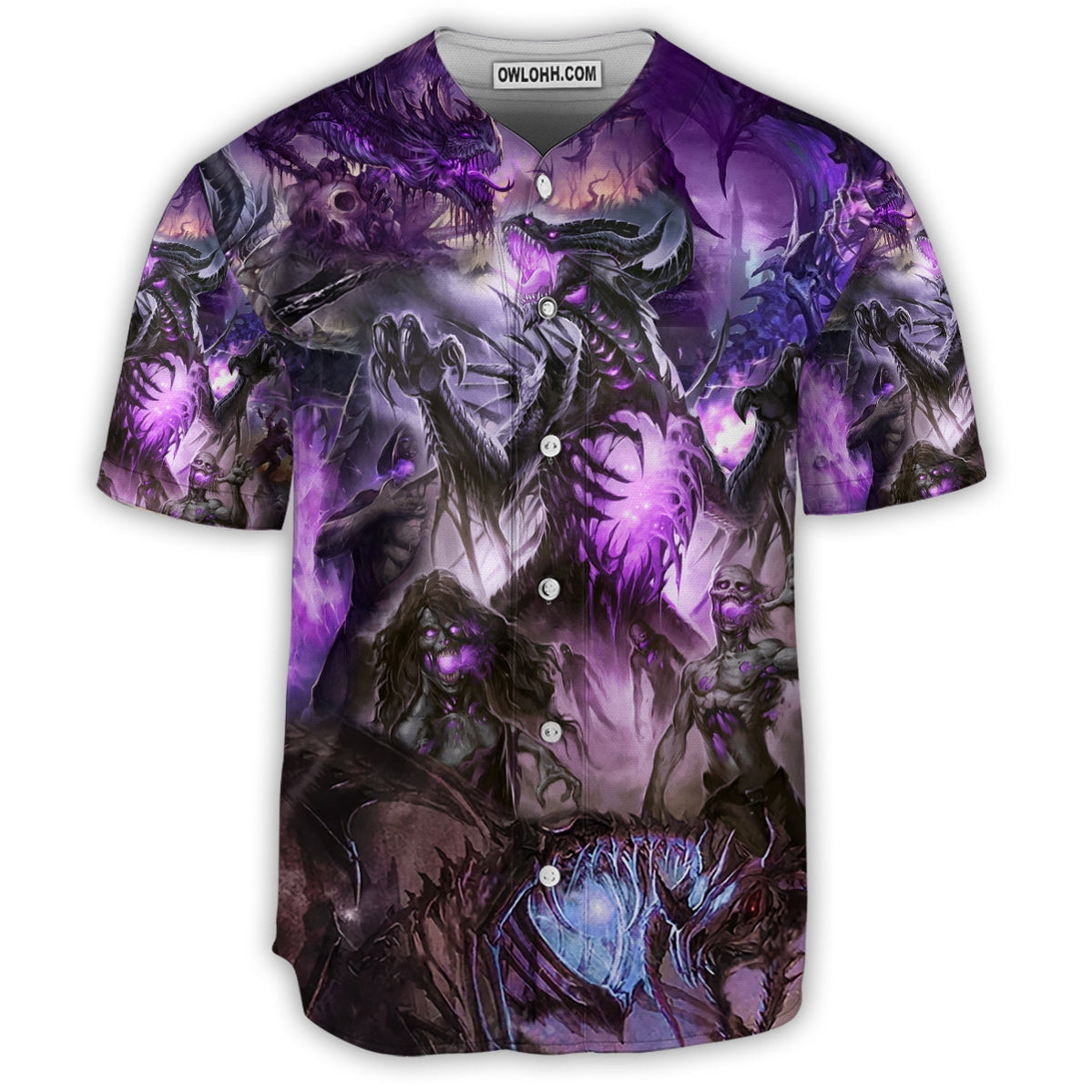 Skull Dragon Love Life Purple - Baseball Jersey - Chic Loom