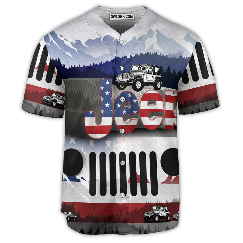 Jeep American Jeep Lover - Baseball Jersey  - Chic Loom
