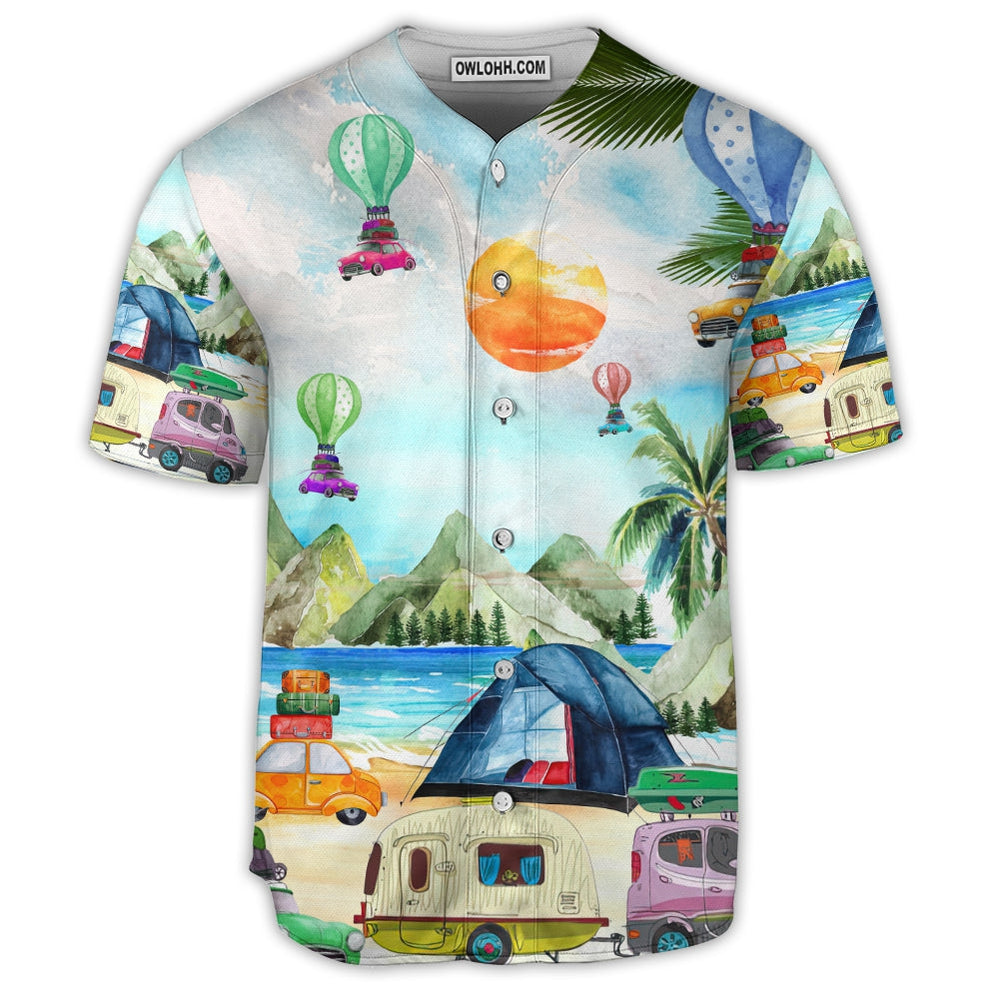 Camping Get High With - Baseball Jersey  - Chic Loom