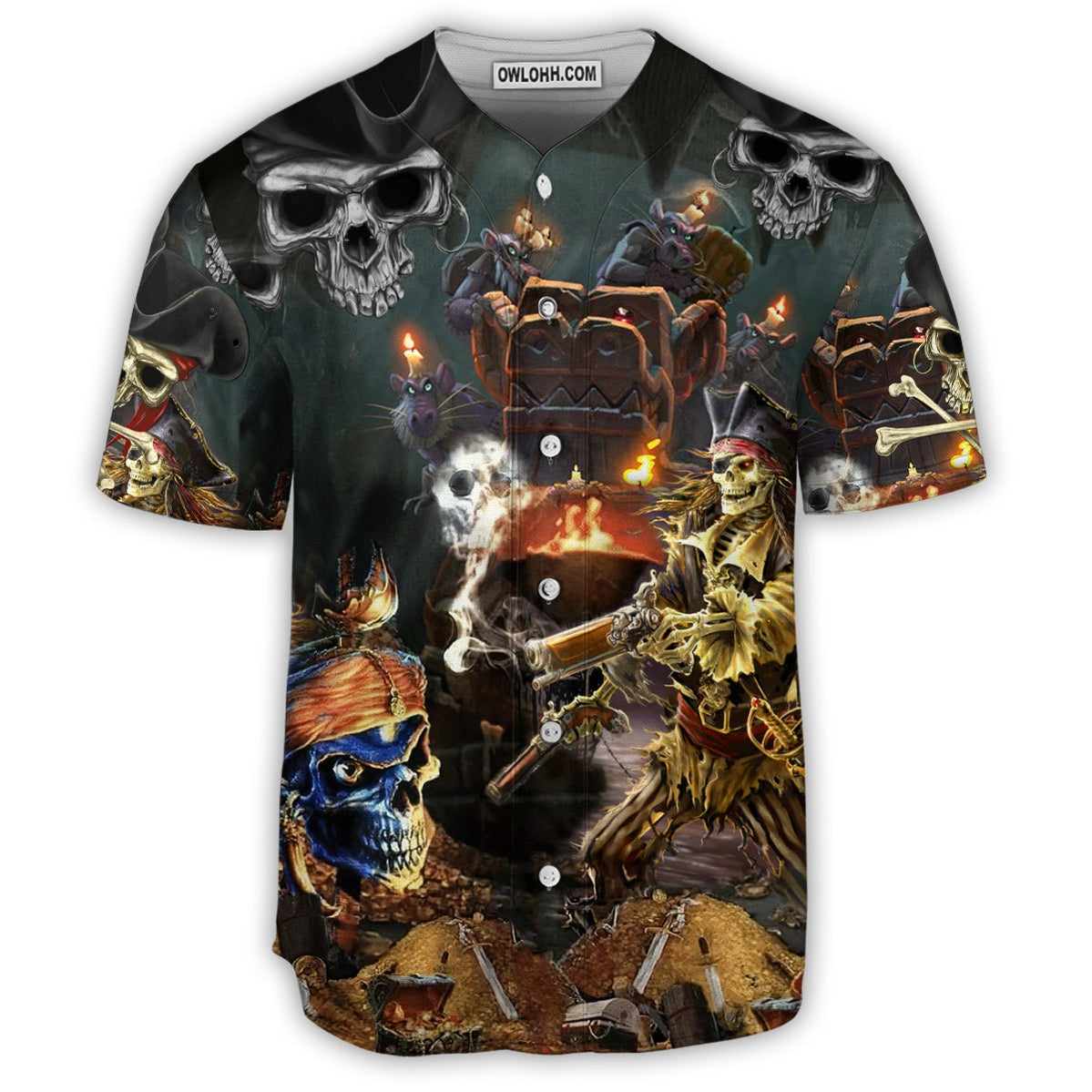 Skull Just A Chasing Booty Life  - Baseball Jersey - Chic Loom