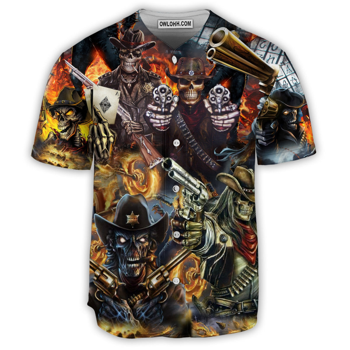 Skull No Guts No Glory - Baseball Jersey - Chic Loom