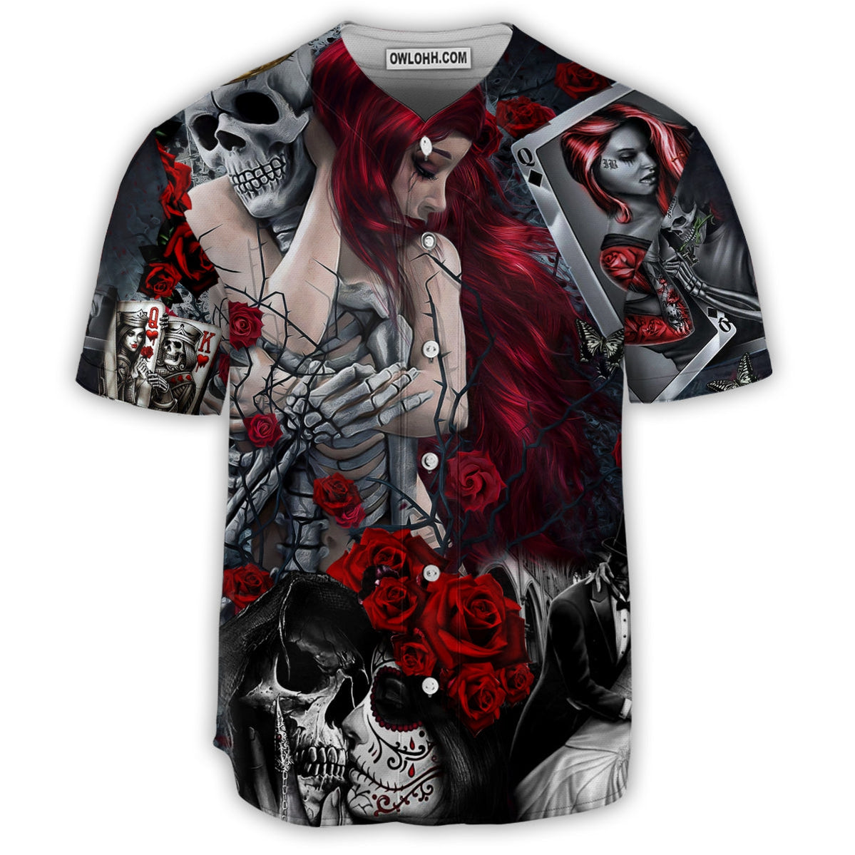 Skull Love Is Life - Baseball Jersey - Chic Loom