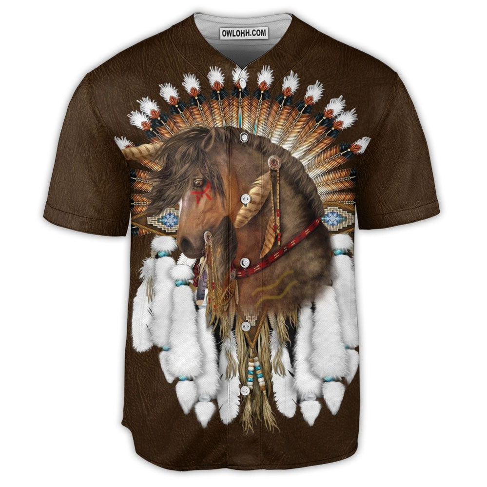 Horse Native Dreamcatcher Art - Baseball Jersey  - Chic Loom
