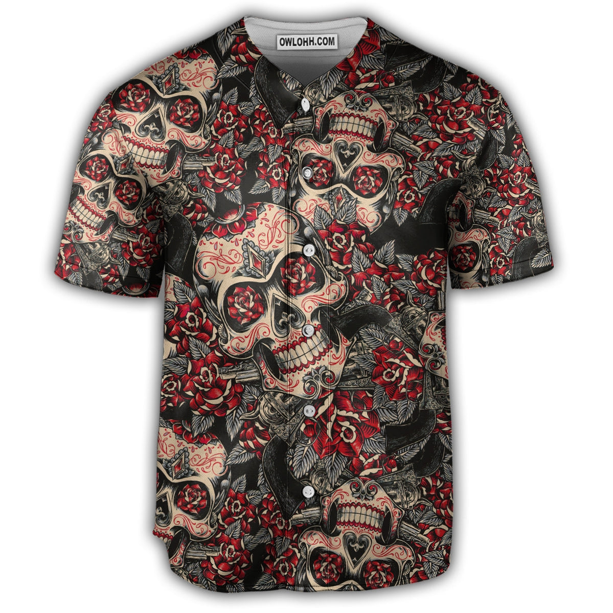 Sugar Skull Sugar Floral - Baseball Jersey - Chic Loom