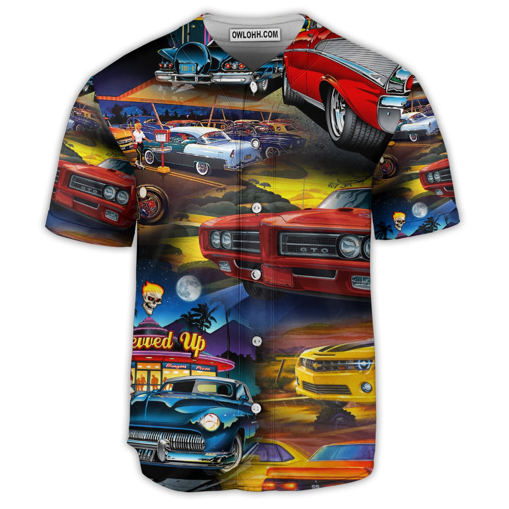 Car Muscle Car Family Love Car Art Style - Baseball Jersey  - Chic Loom