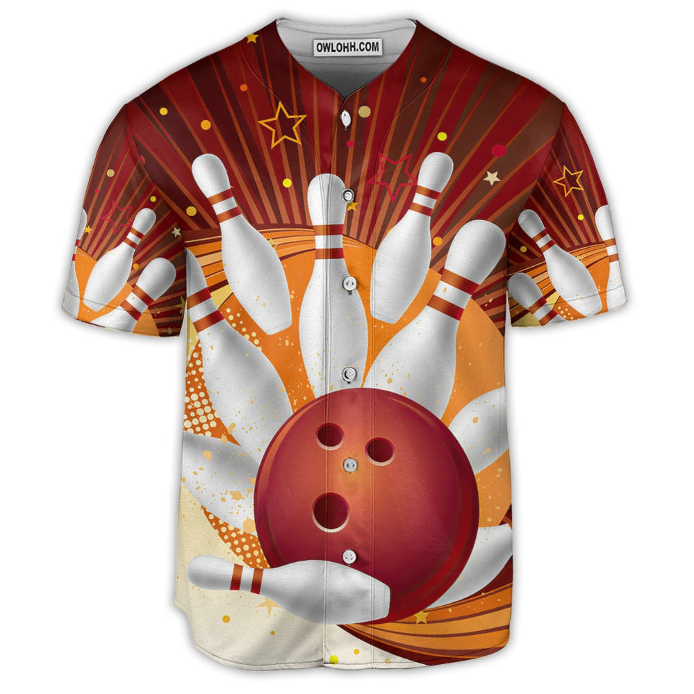 Bowling Strike Amazing Game Retro - Baseball Jersey  - Chic Loom