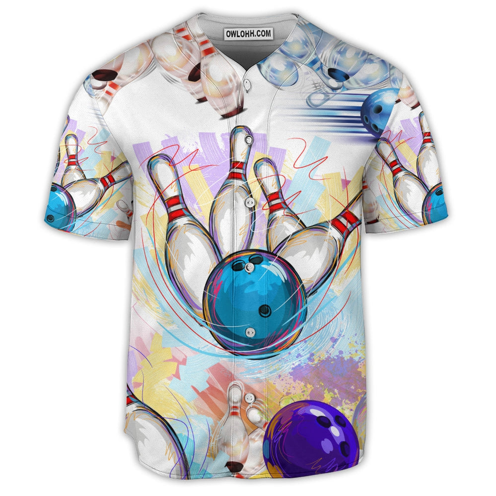 Bowling Love Bowling Every Day Art Style - Baseball Jersey  - Chic Loom