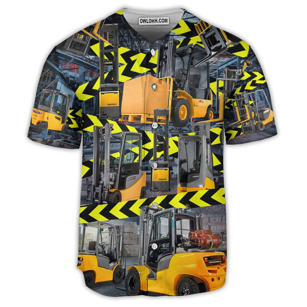 Truck Be Careful For Yellow Klift Trucks Are Coming Here - Baseball Jersey  - Chic Loom