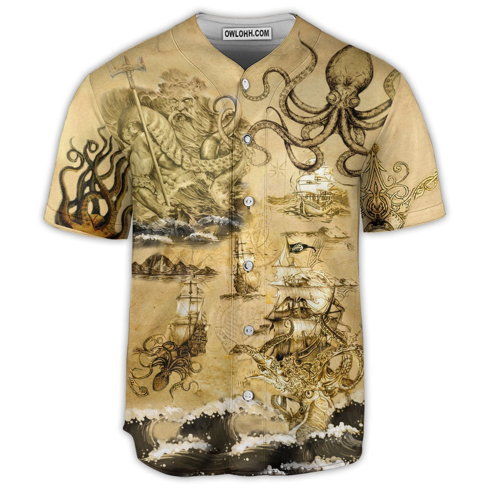 Octopus Amazing And Sail Retro - Baseball Jersey  - Chic Loom