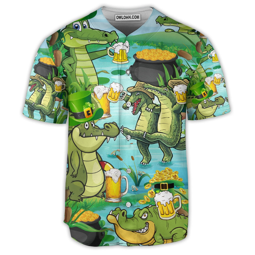 Beer Crocodile Loves Beer Everyday - Baseball Jersey  - Chic Loom
