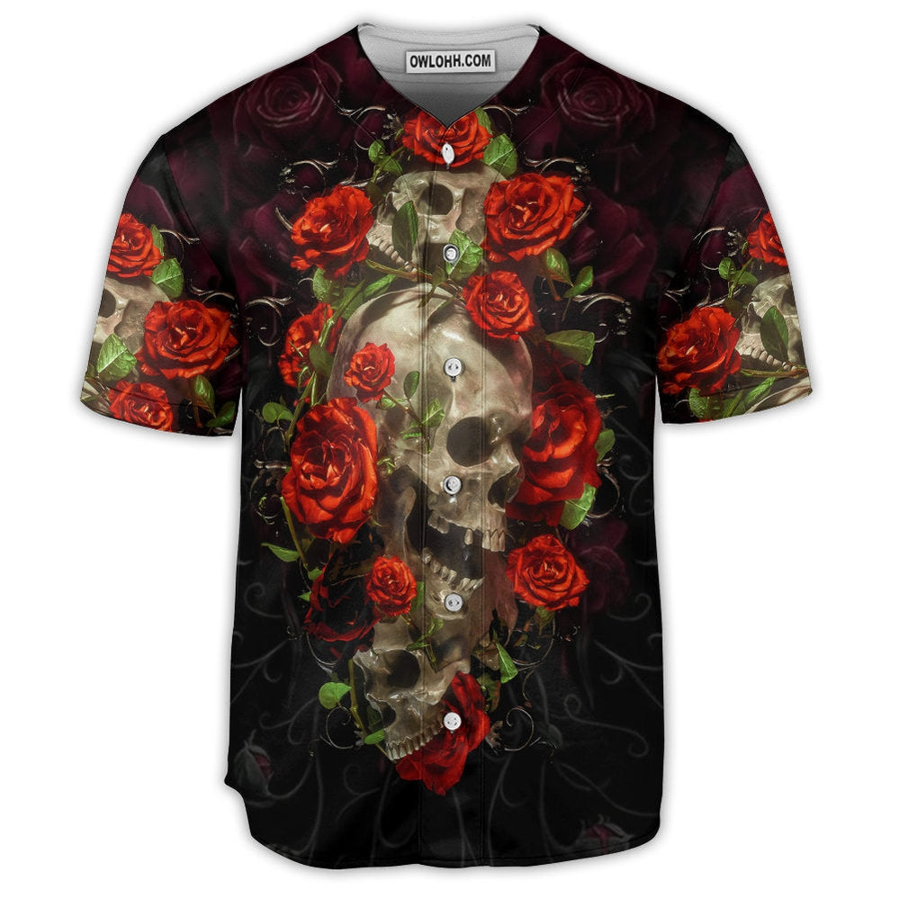 Skull And Roses Art - Baseball Jersey  - Chic Loom