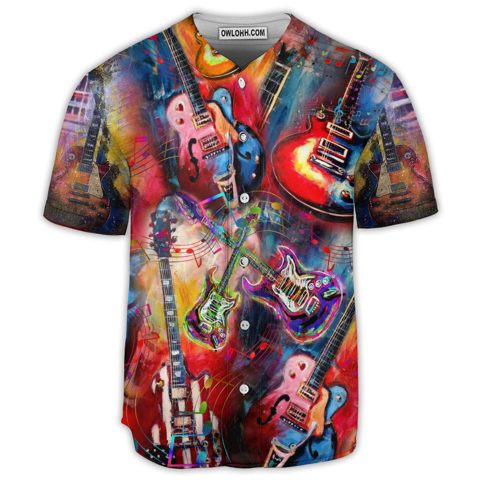Guitar Music Mix Color Love Life Very Much - Baseball Jersey  - Chic Loom