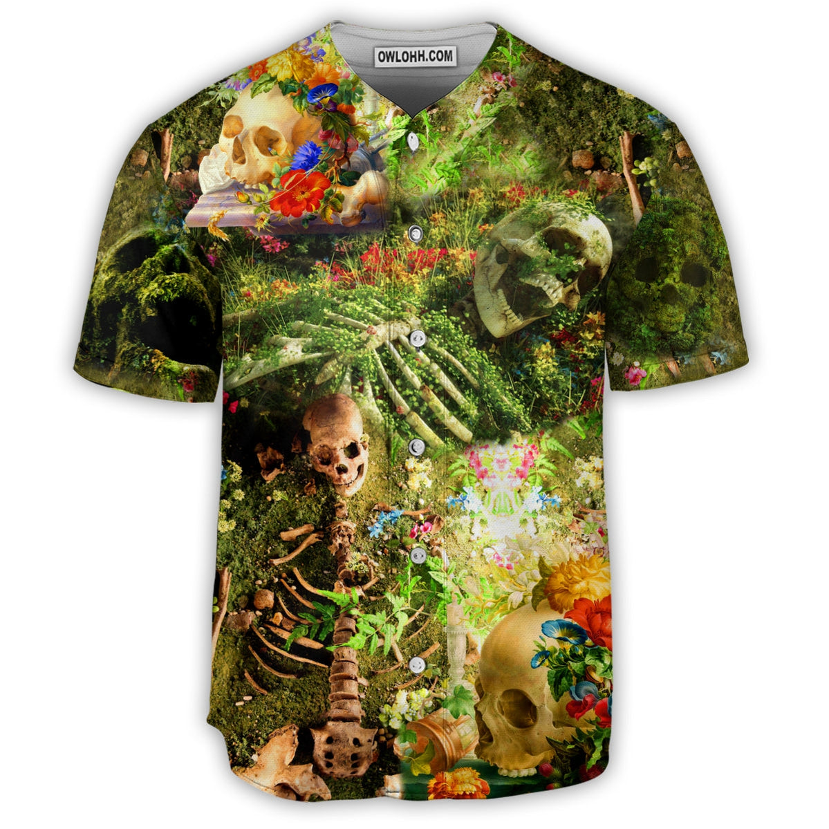 Skull Flower Skeleton Forever - Baseball Jersey - Chic Loom