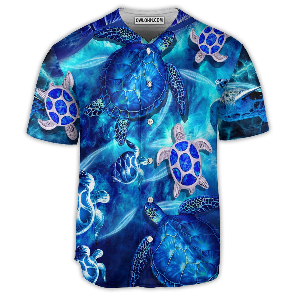 Turtle Go With The Flow In Ocean  - Baseball Jersey  - Chic Loom