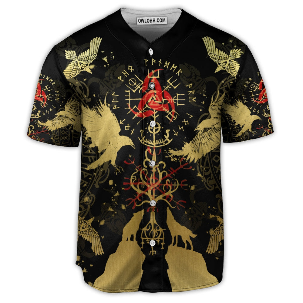 Viking Warrior Stronger Pattern - Baseball Jersey  - Chic Loom