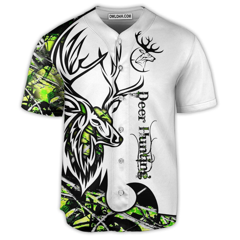 Hunting Deer Forest Hunting Lover Green Style - Baseball Jersey  - Chic Loom