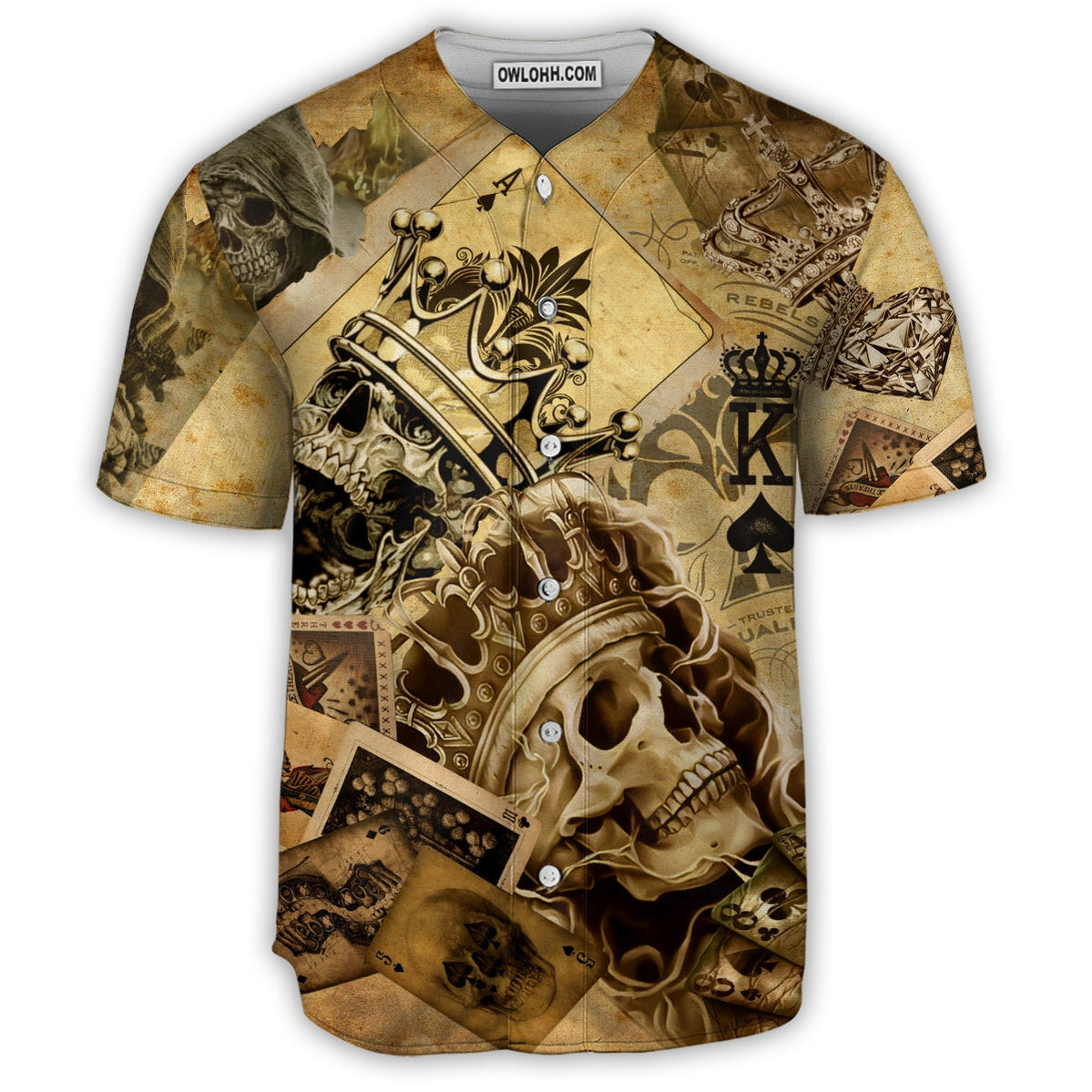 Skull Amazing Ace Gambling - Baseball Jersey - Chic Loom