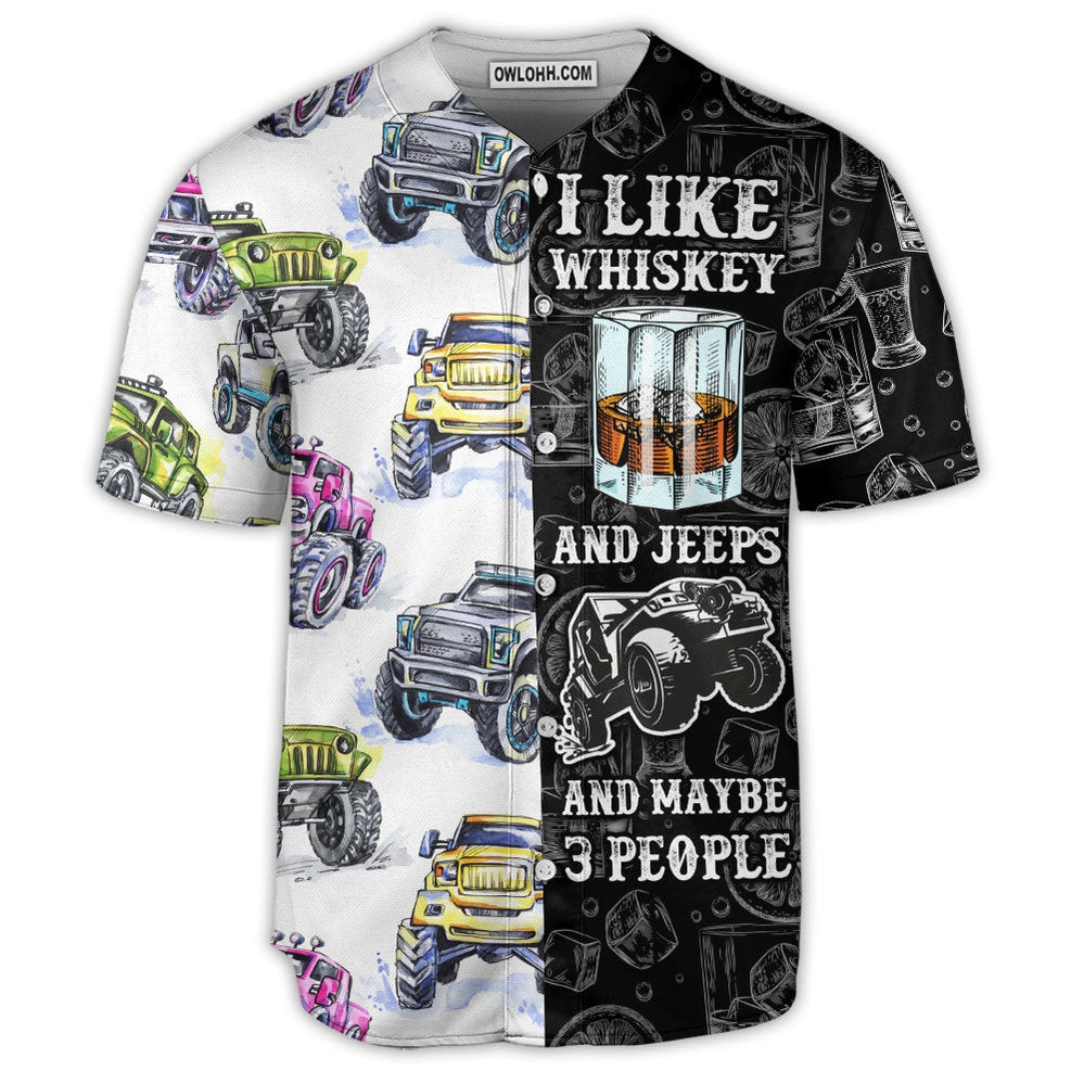 Jeep I Like Whiskey And Jeeps - Baseball Jersey  - Chic Loom