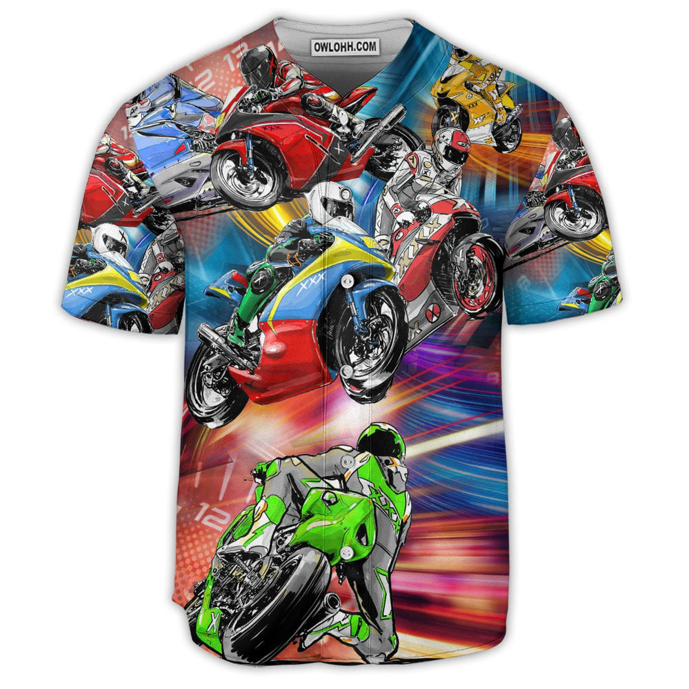 Motorcycle Racing Lover Art - Baseball Jersey  - Chic Loom