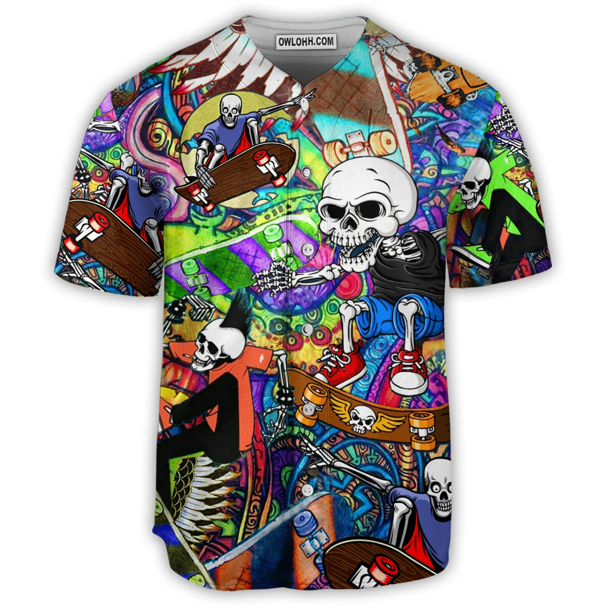 Skull Amazing Skateboarding - Baseball Jersey - Chic Loom