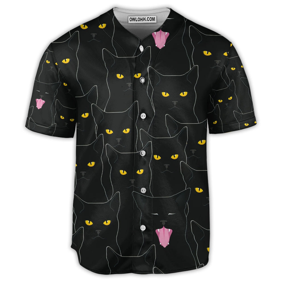 Black Cat Lovely Looking At You - Baseball Jersey  - Chic Loom