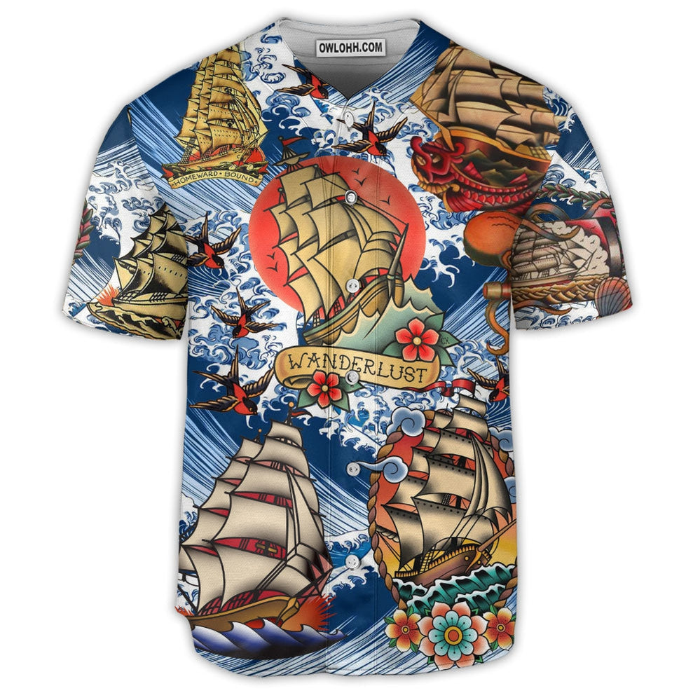 Sailing Lets Go Somewhere Stars Kiss The Ocean - Baseball Jersey  - Chic Loom