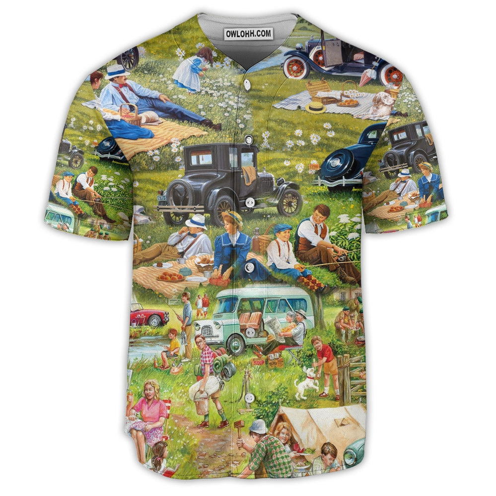 Camping It's Picnic Time So Funny - Baseball Jersey  - Chic Loom
