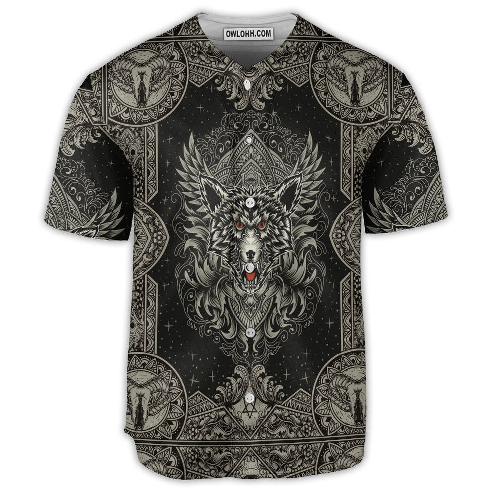 Wolf Art Line Darkness - Baseball Jersey  - Chic Loom