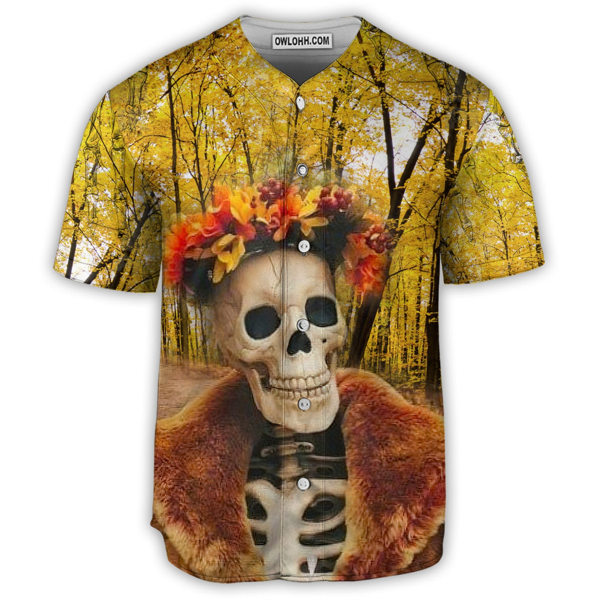 Skull Amazing Skeletonin Autumn - Baseball Jersey - Chic Loom