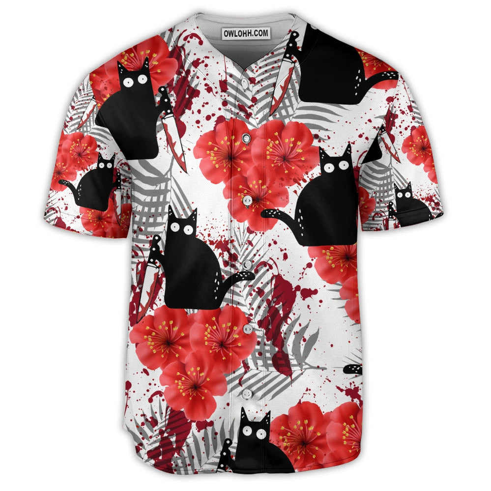 Black Cat Blood Stains - Baseball Jersey  - Chic Loom